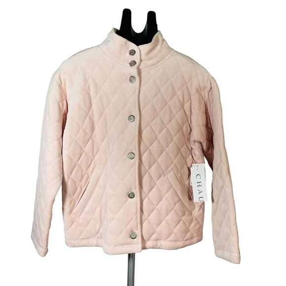 CHAUS Women’s Jacket Size Small Ice Pink Soft Thick Quilt Coat - Picture 2 of 14